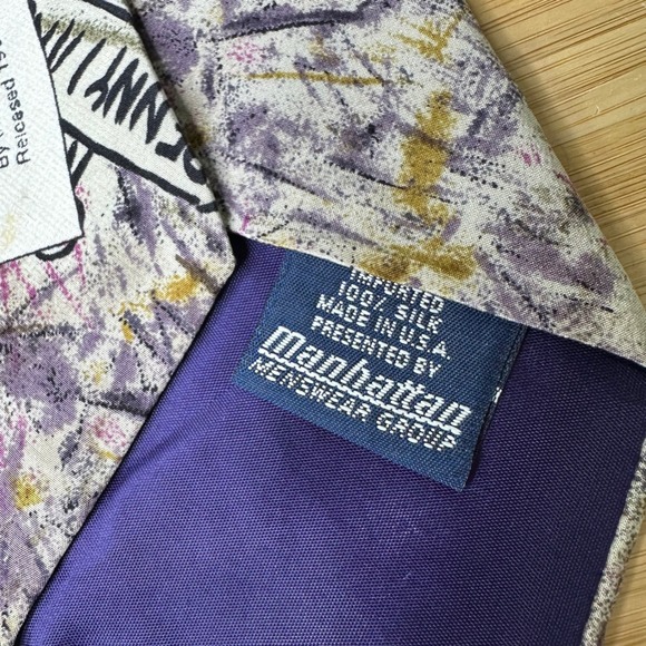 Vintage The Beatles Penny Lane Silk Neck Tie Men's 1991 Apple Corps - Picture 7 of 7